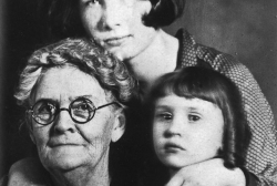 Gwen posing with a favorite aunt and cousin as she reached her majority, circa 1932.