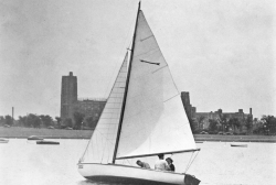Paul M. Angell sailing in Burnam Park Harbor, Chicago Ill. aboard