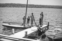 The dock in front of the big house at Lake Geneva.  Circa 1960