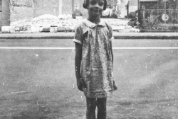 Joanne posing in front of the house at 2626 S. Michigan.  Circa 1938.