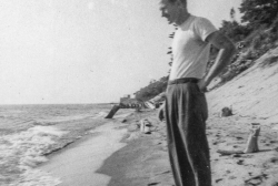 John Thelin on the Shore of Lake Michigan in Muskegon, Michigan.  Circa 1956.