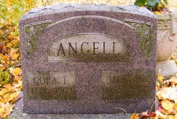 Tombstone of Merton and Cora Angell, Lamont, MI.